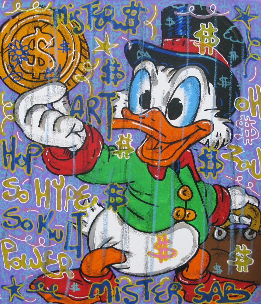 Tableau de RICO SAB a pour titre  Hey picsou style street pop art, street art dim : RICO SABprix:290