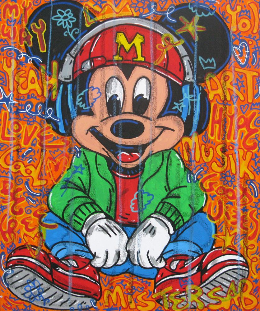 Tableau de RICO SAB a pour titre  Musik life style street pop art, street art dim : RICO SABprix:290