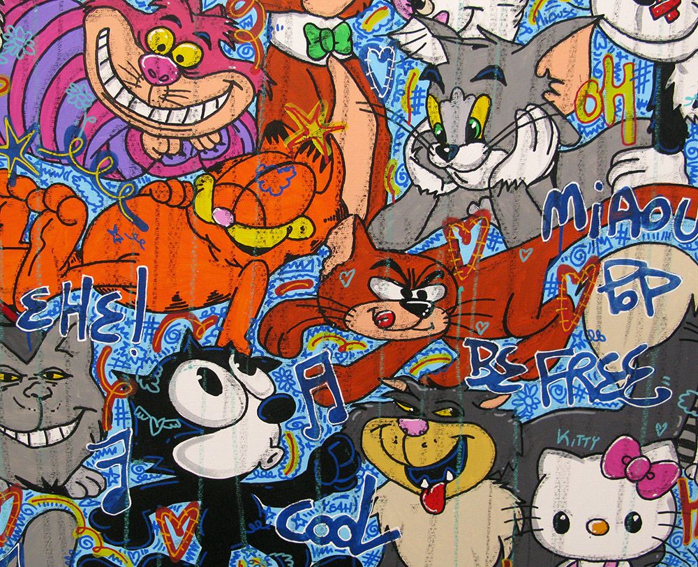 Tableau de RICO SAB a pour titre  Mister cat style street pop art, street art dim : RICO SABprix:1900