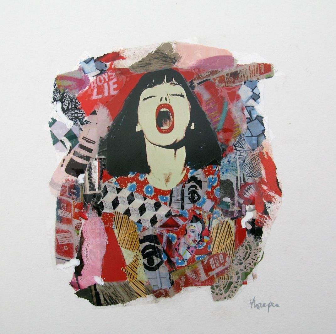 Editions d'art de FLOREPEA a pour titre  Rouge cri style graphique dim : FLOREPEAprix:100