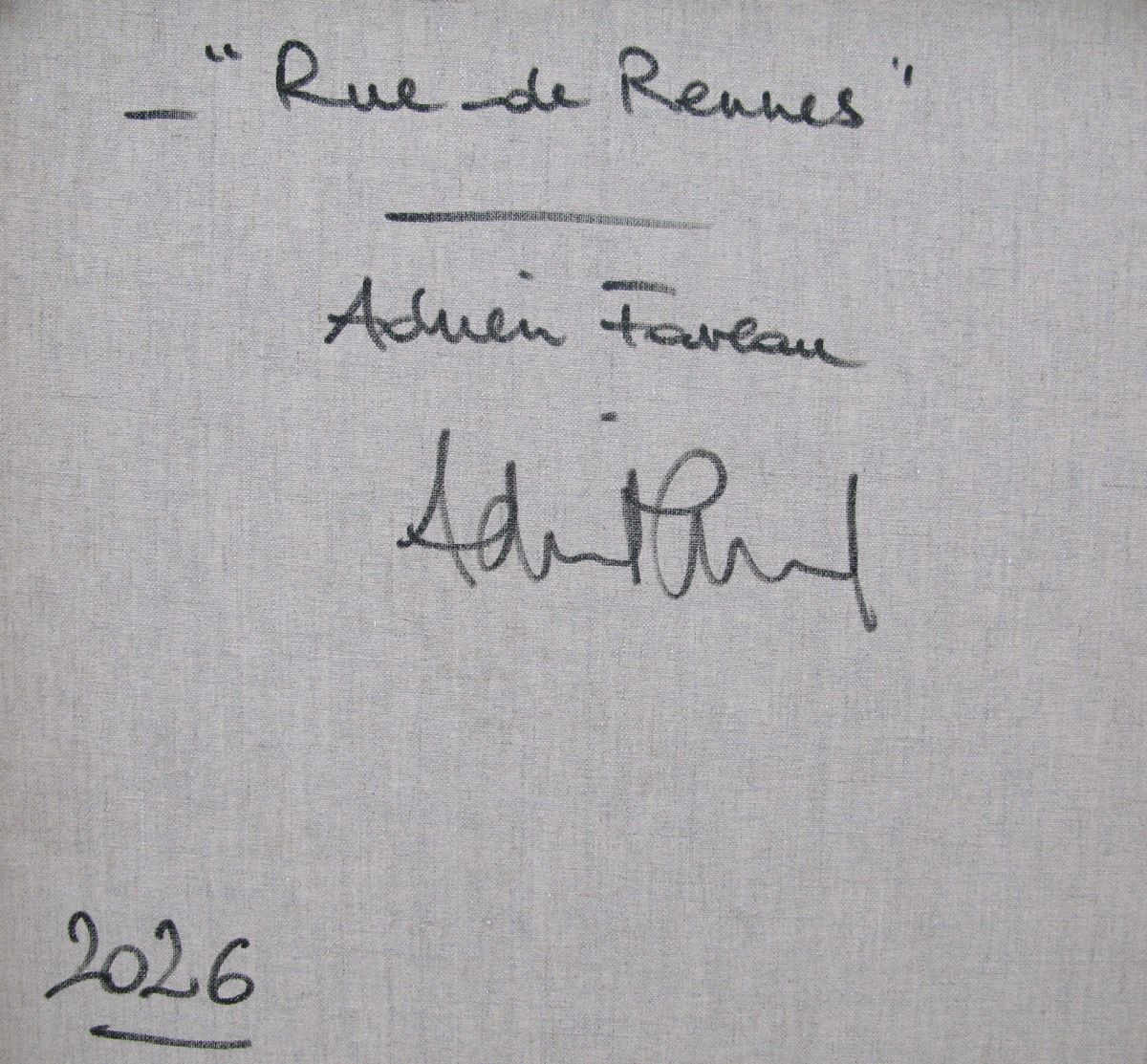 Tableau de ADRIEN FAVEAU a pour titre  Rue de Rennes style figuratif, graphique dim : ADRIEN FAVEAUprix:3200