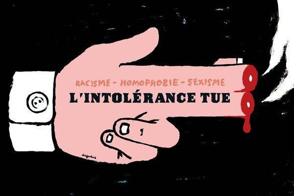 Editions d'art de DUGUDUS a pour titre  L'INTOLERANCE TUE style graphique dim : DUGUDUSprix:80