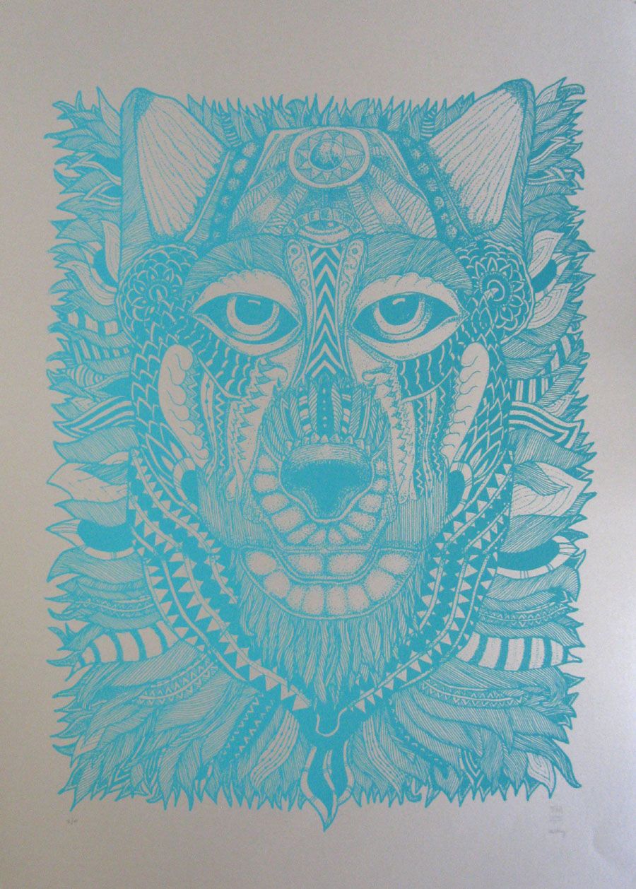 Editions d'art de JIBE a pour titre  WOLFDOG style graphique dim : JIBEprix: