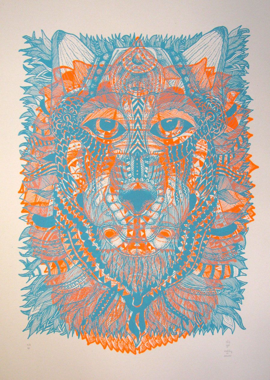 Editions d'art de JIBE a pour titre  WOLFDOG style graphique dim : JIBEprix: