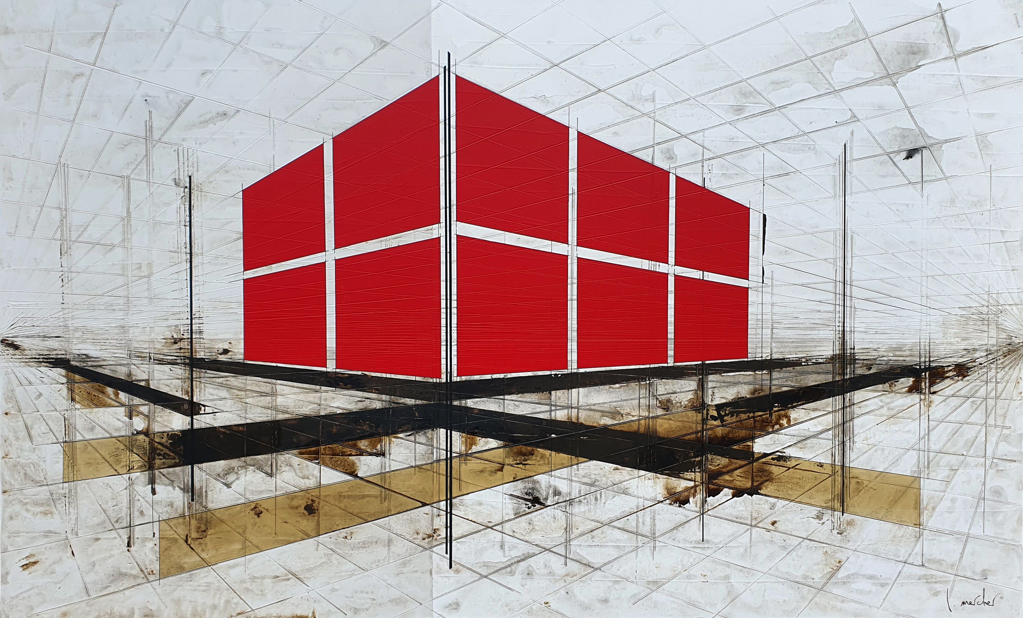 Tableau de LUDOVIC MERCHER a pour titre  SOLAR style abstrait dim : LUDOVIC MERCHERprix:1500