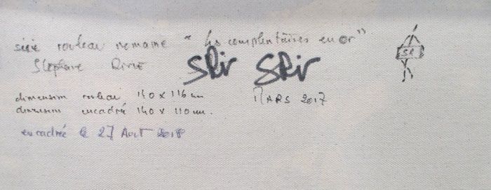 Tableau de STEPHANE RIME a pour titre  NONAME LES COMPLEMENTAIRES EN OR style abstrait dim : STEPHANE RIMEprix: