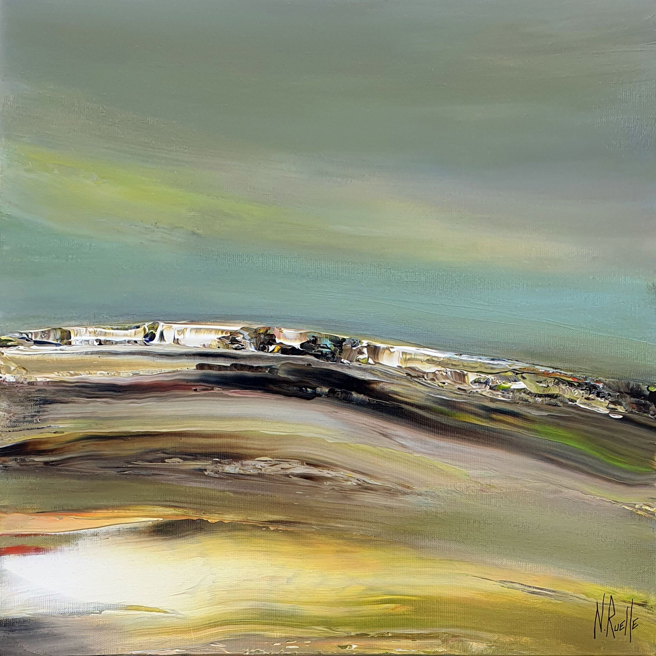 Tableau de RUELLE NICOLAS a pour titre  SUNSHINE style abstrait dim : RUELLE NICOLASprix:280
