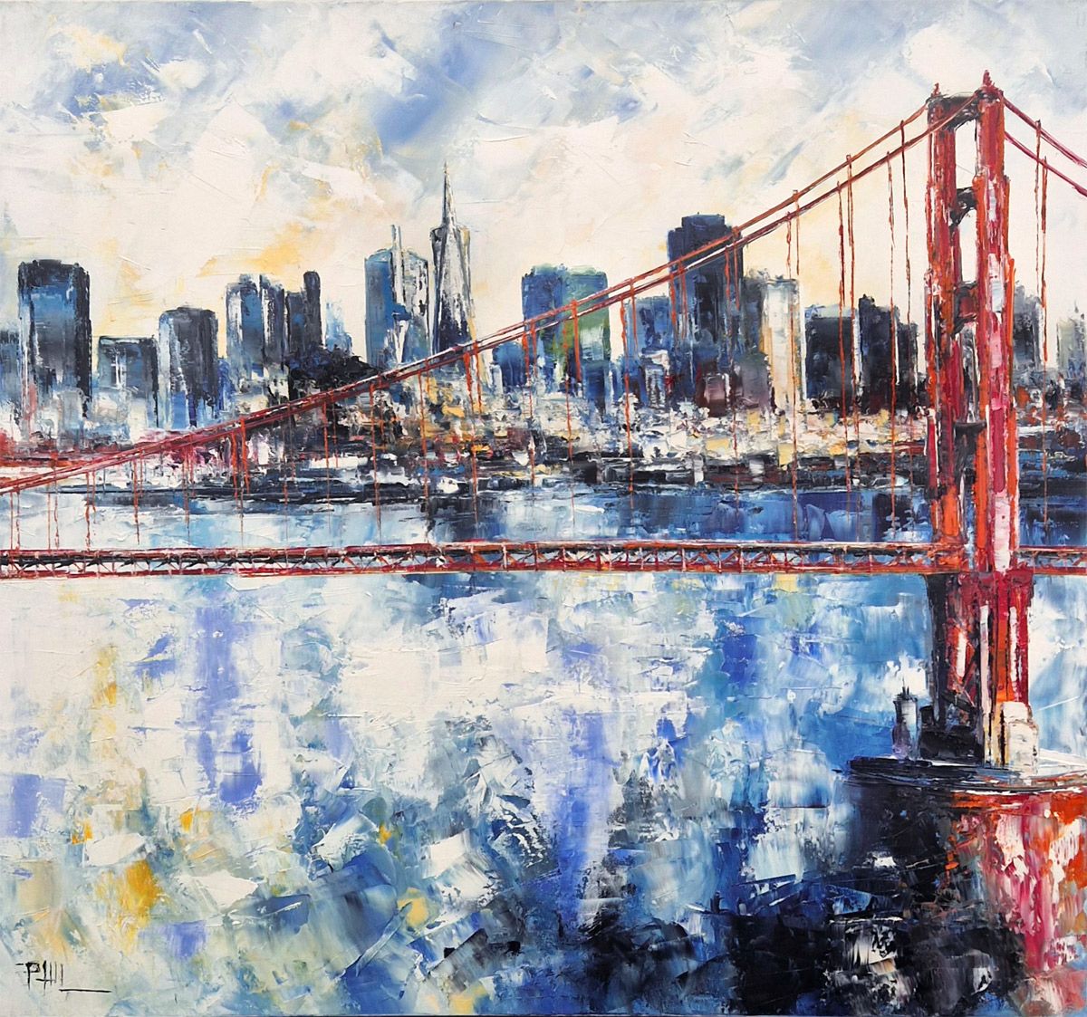 Tableau de PHIL a pour titre  San Fransicco style figuratif dim : PHILprix:550