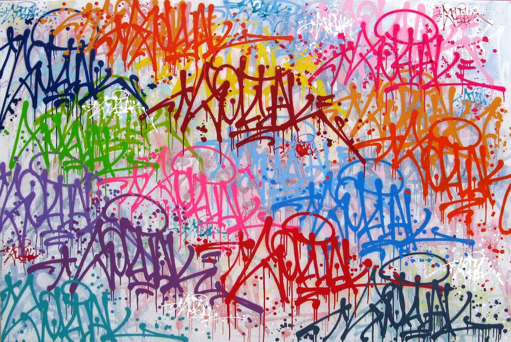 Tableau de EL GATO S. a pour titre  sans titre style graffiti, street art dim : EL GATO S.prix:1900