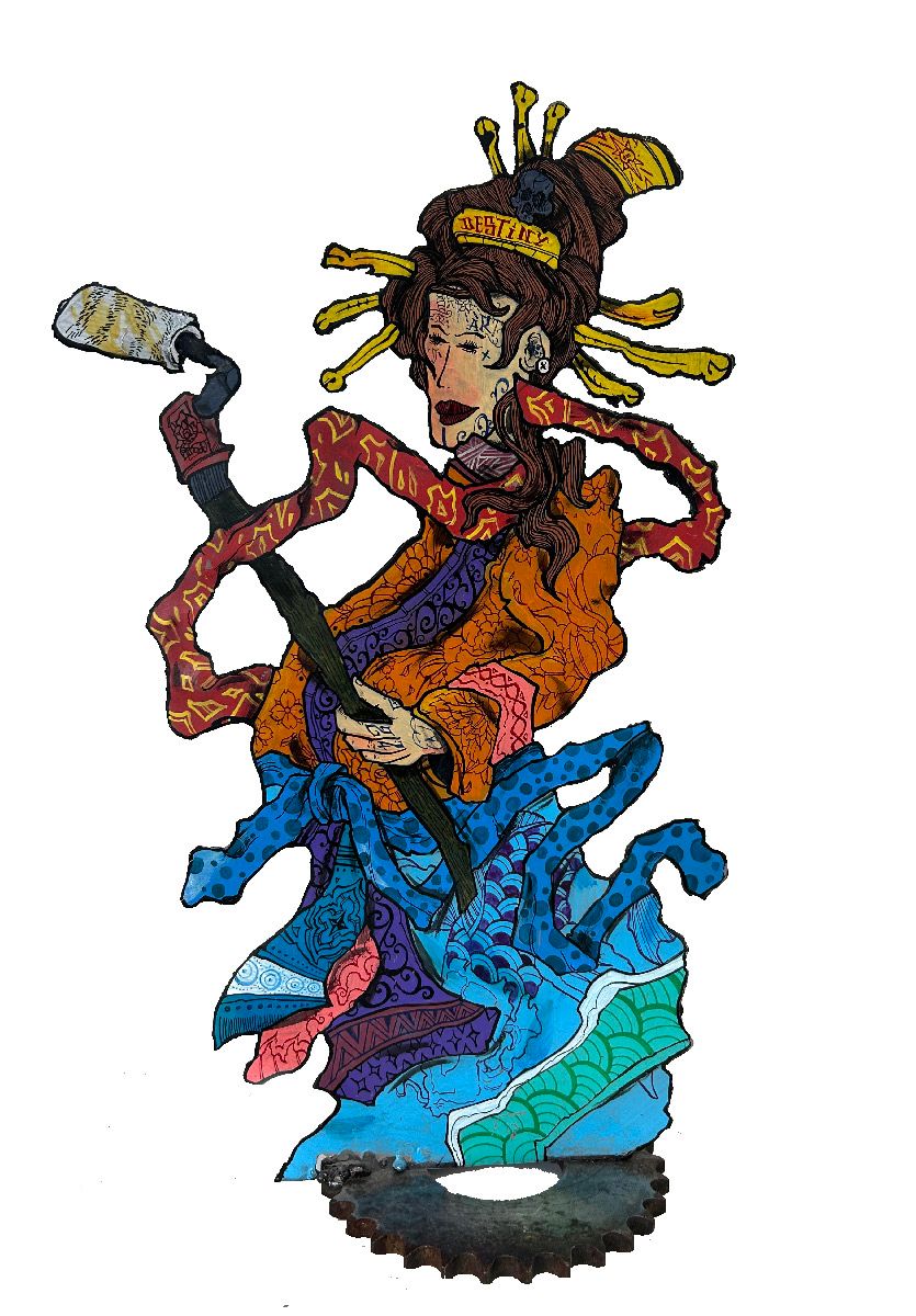 Sculpture de EMER a pour titre  Destiny style graphique dim : EMERprix:220