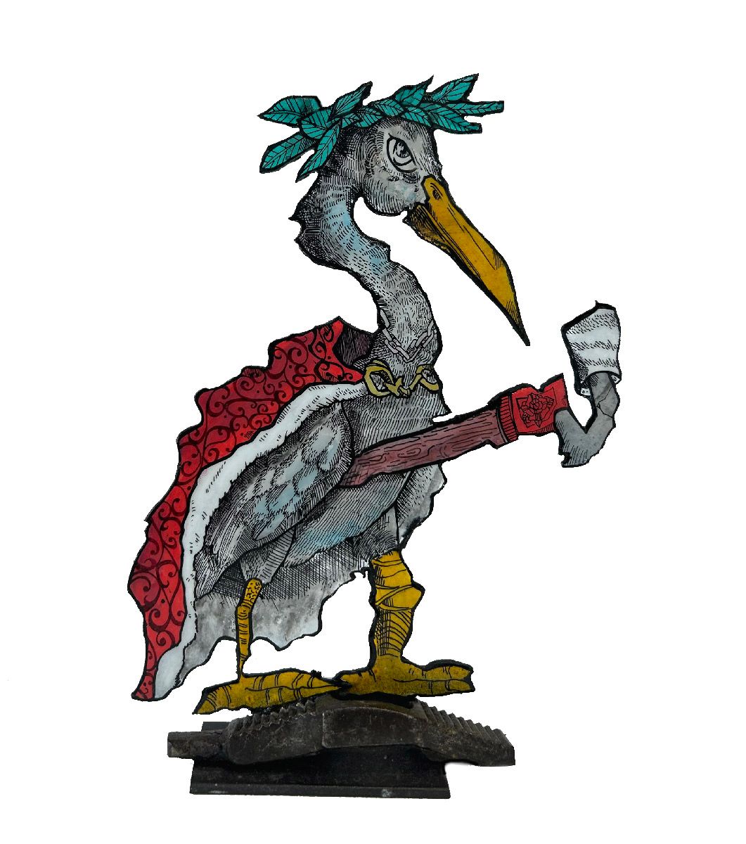 Sculpture de EMER a pour titre  Le cygnar style graphique dim : EMERprix:130