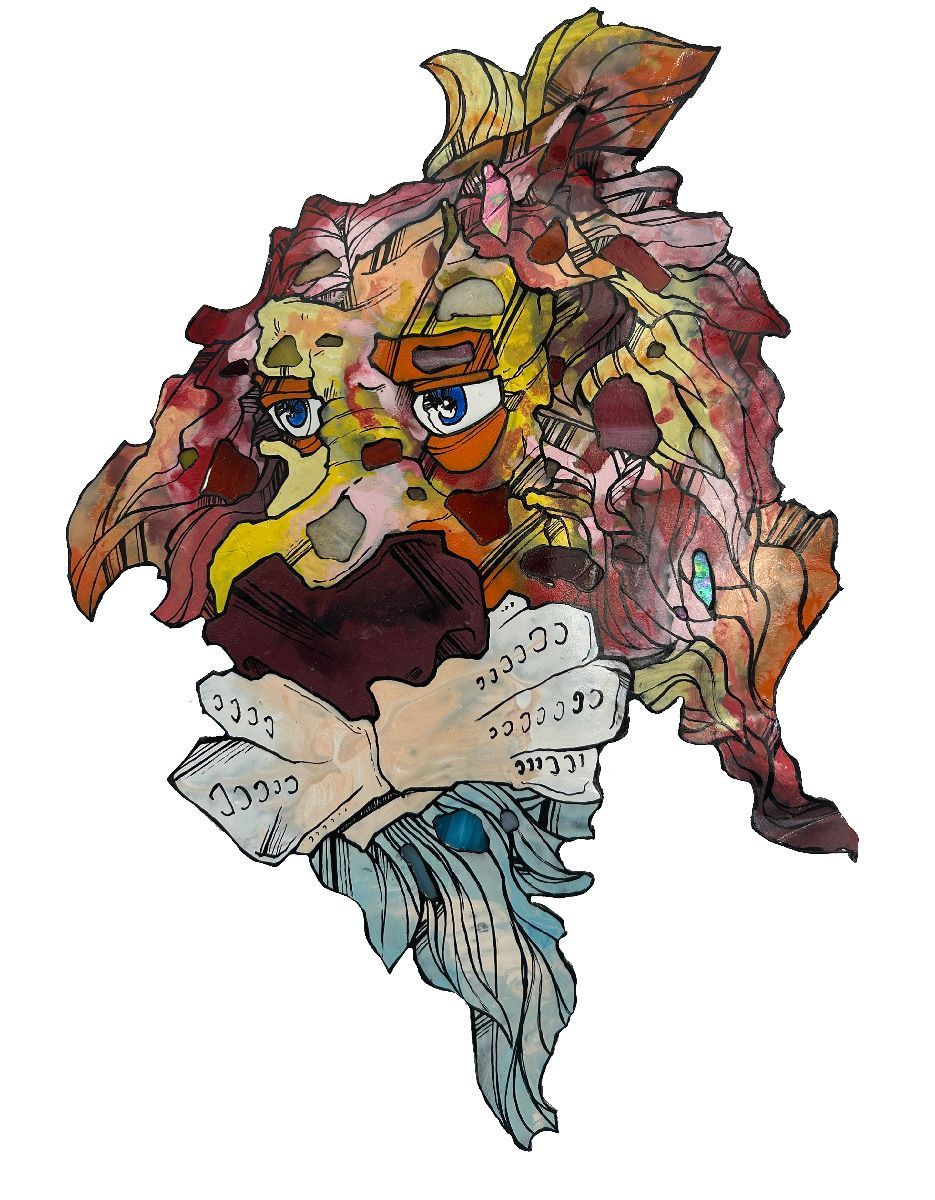 Sculpture de EMER a pour titre  Lion style graphique dim : EMERprix:150