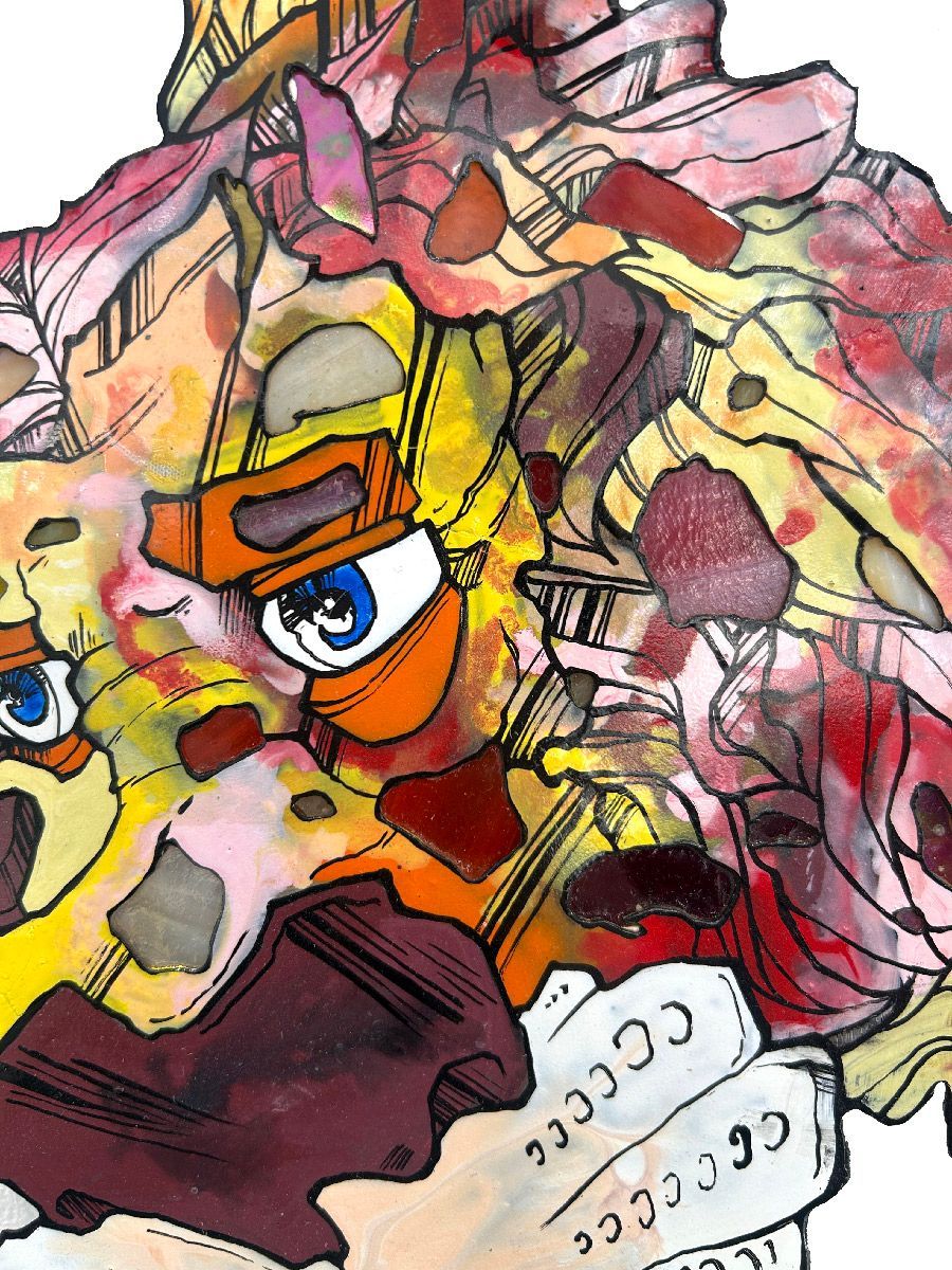 Sculpture de EMER a pour titre  Lion style graphique dim : EMERprix:150