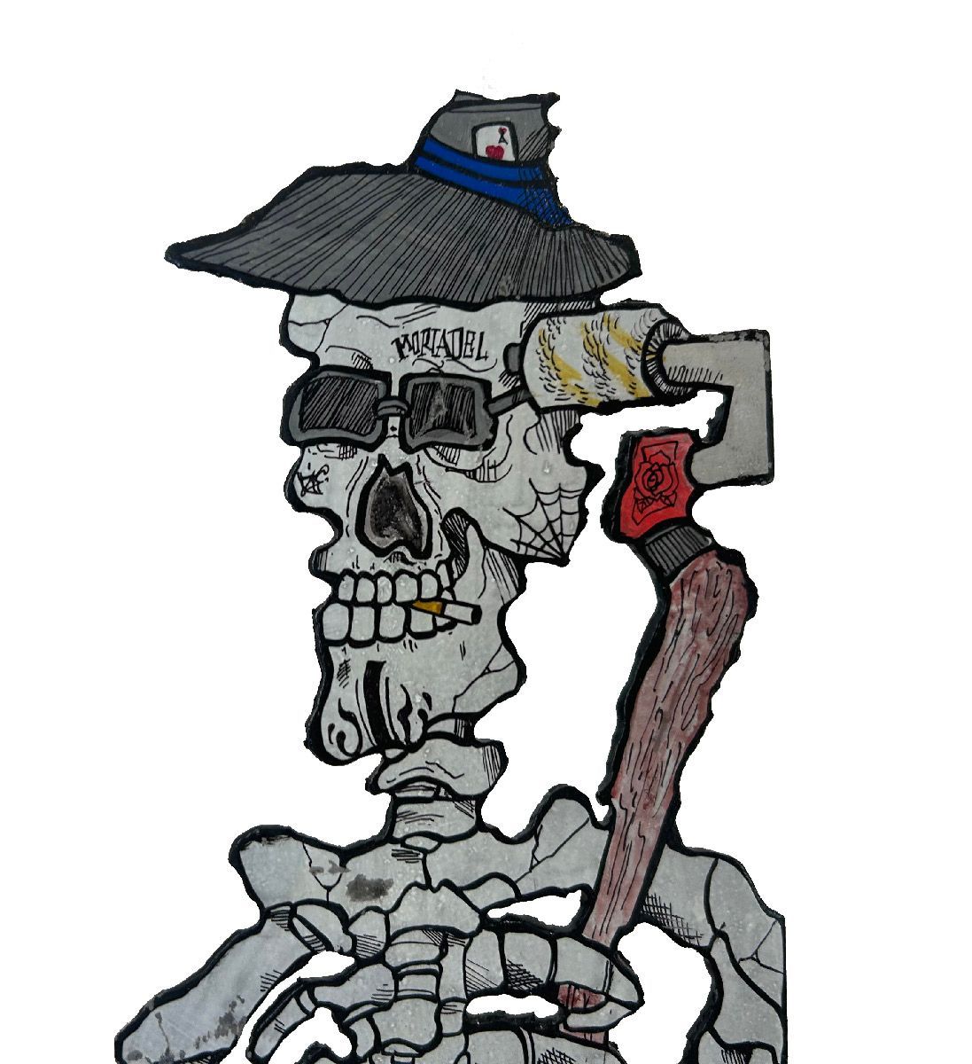 Sculpture de EMER a pour titre  Slipskull style graphique dim : EMERprix:170