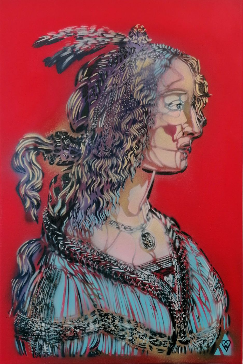 Tableau de ARTISTE OUVRIER a pour titre  SIMONETTA BÂBORD style figuratif dim : ARTISTE OUVRIERprix:1200