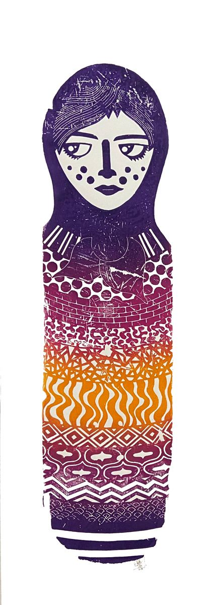 Editions d'art de OSRU a pour titre  SKATE/POUPEE RUSSE VIOLETTE style figuratif dim : OSRUprix:70
