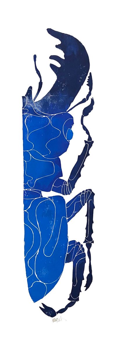 Editions d'art de OSRU a pour titre  SKATE/SCARABEE DROITE BLEU style figuratif dim : OSRUprix:70