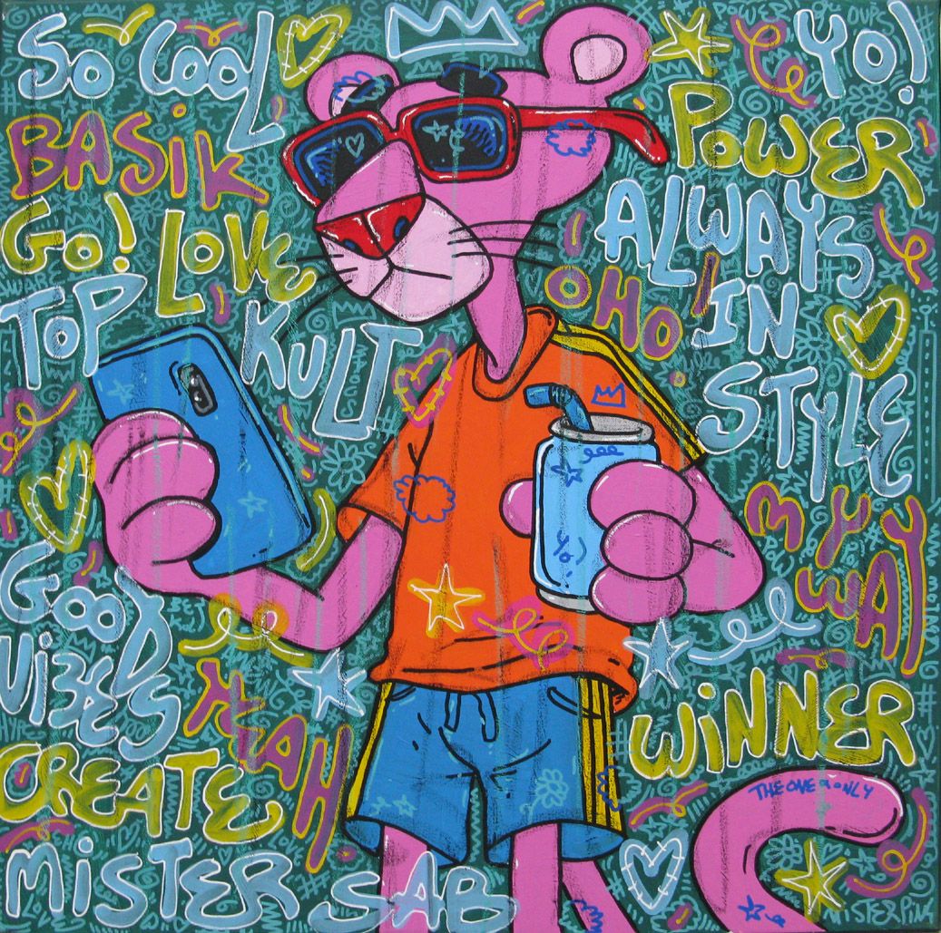Tableau de RICO SAB a pour titre  So cool pink style graphique dim : RICO SABprix:600