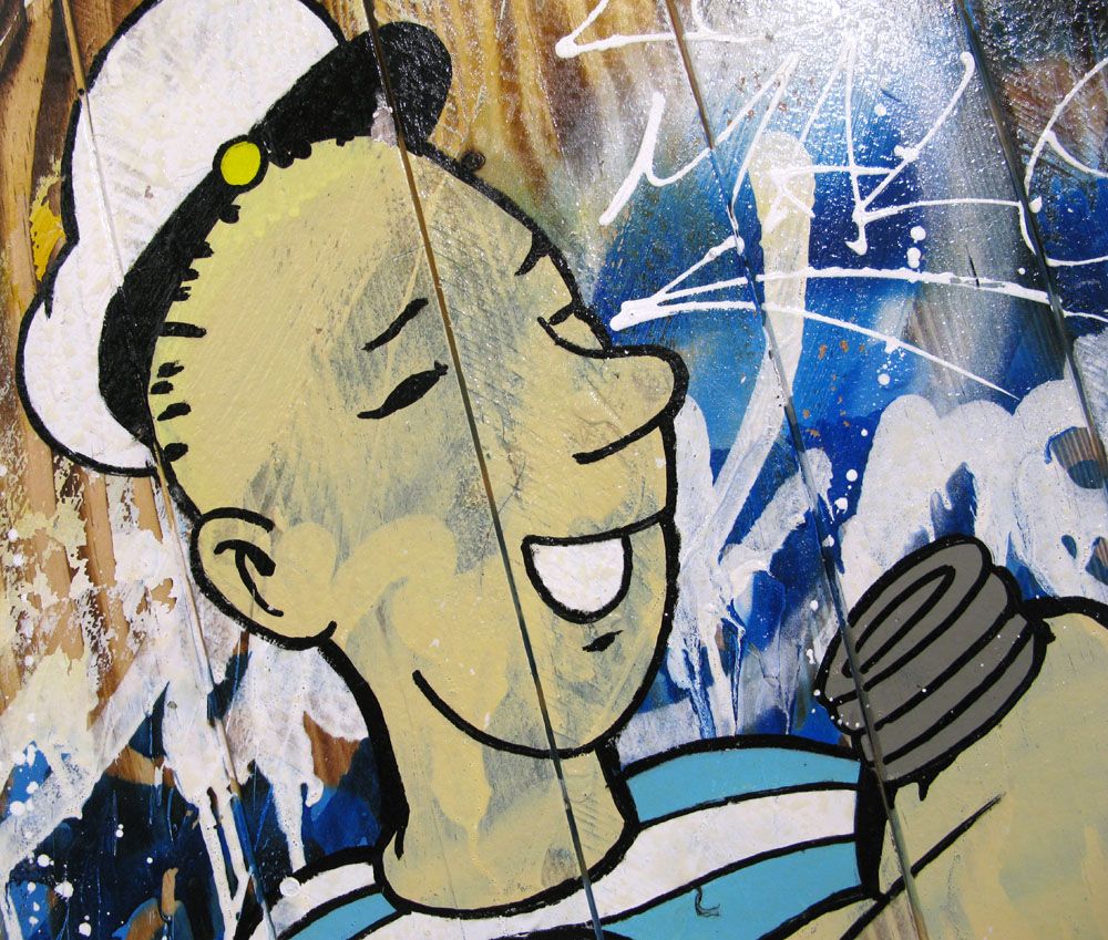 Tableau de JUG a pour titre  Spinash style street pop art dim : JUGprix:450