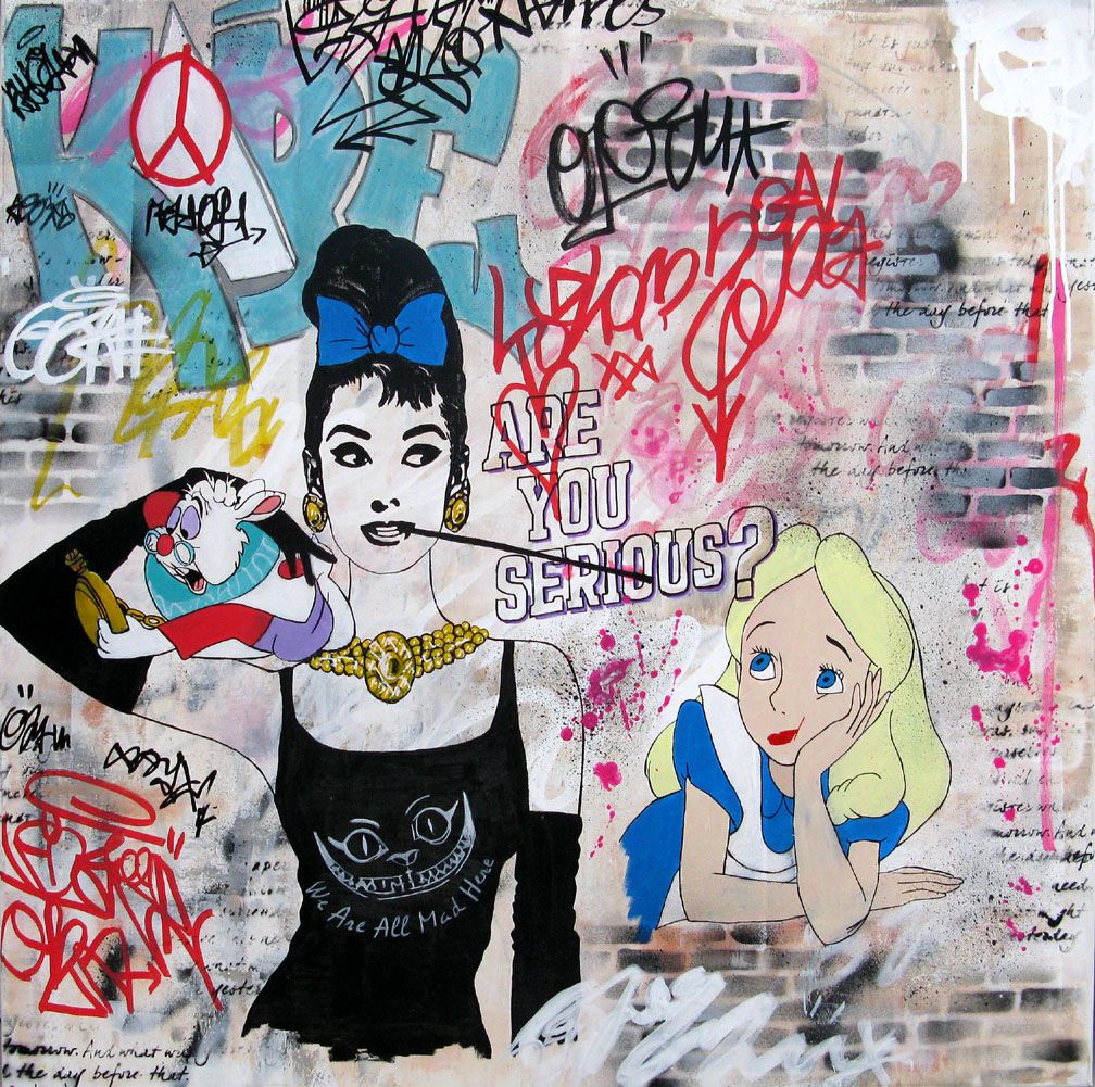Tableau de PATRICIA GADISSEUR a pour titre  Are you Serious style graffiti, street pop art dim : PATRICIA GADISSEURprix:900