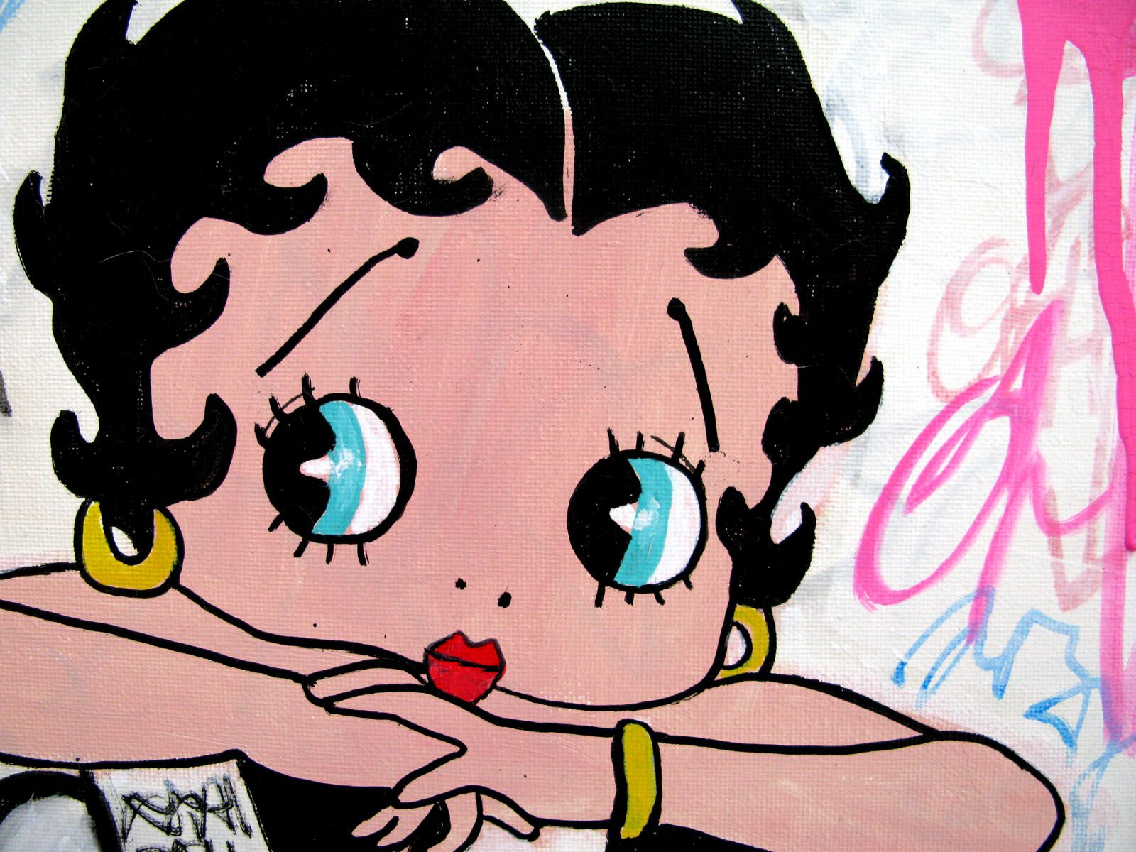 Tableau de PATRICIA GADISSEUR a pour titre  Love Betty style street pop art, graffiti dim : PATRICIA GADISSEURprix:190