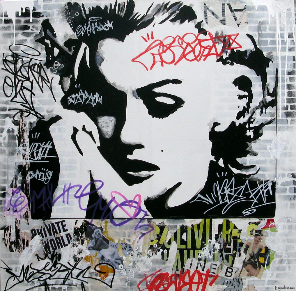 Tableau de PATRICIA GADISSEUR a pour titre  Private world style graffiti, street pop art dim : PATRICIA GADISSEURprix:900