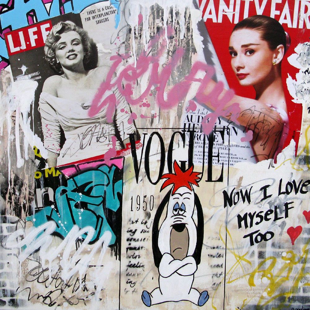 Tableau de PATRICIA GADISSEUR a pour titre  Vanity Fair style graffiti, street pop art dim : PATRICIA GADISSEURprix:700