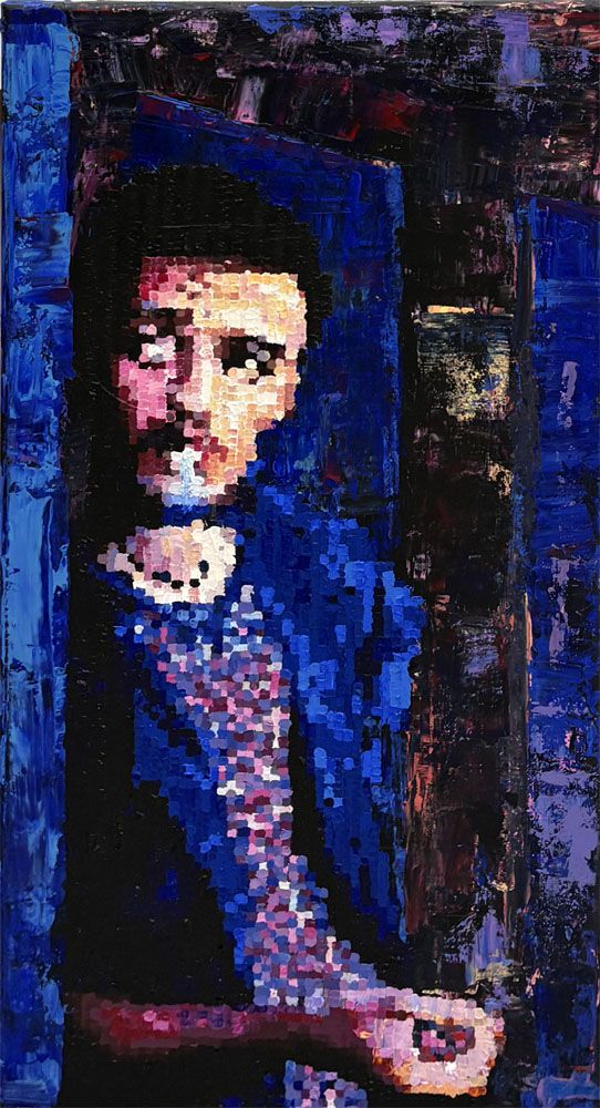 Tableau de NICOLAS JESBAC a pour titre  Sully style figuratif, graphique dim : NICOLAS JESBACprix:490
