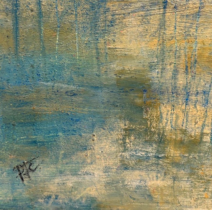 Tableau de PASCALE JACQUEMOND a pour titre  Océan style abstrait dim : PASCALE JACQUEMONDprix:1600