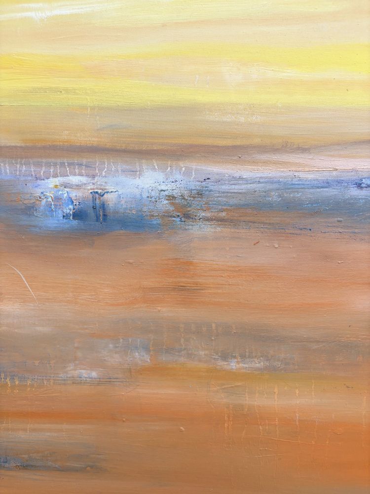 Tableau de PASCALE JACQUEMOND a pour titre  Sables oranges style abstrait dim : PASCALE JACQUEMONDprix:1600