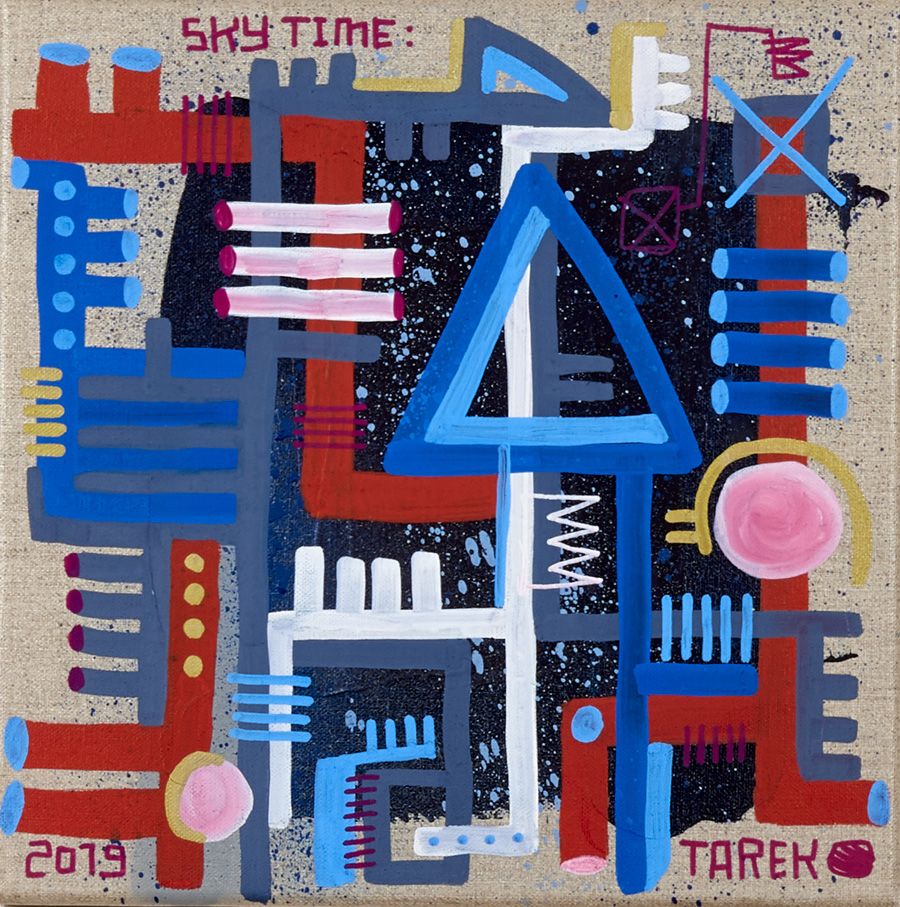 Tableau de TAREK a pour titre  SKY TIME style abstrait dim : TAREKprix: