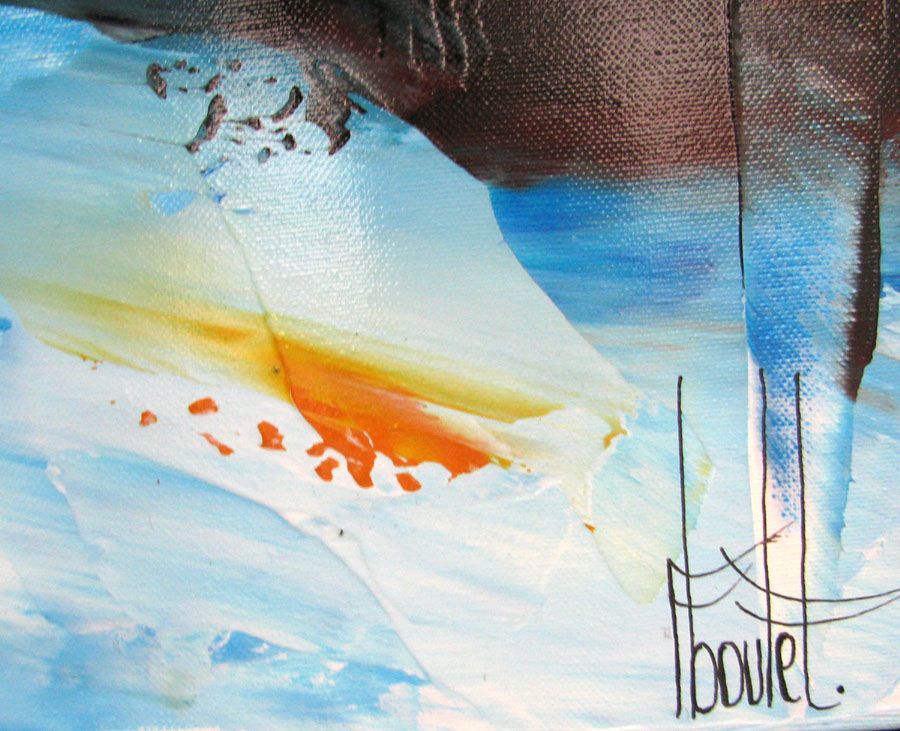 Tableau de F. BOUTET a pour titre  SANS TITRE style abstrait dim : F. BOUTETprix:850