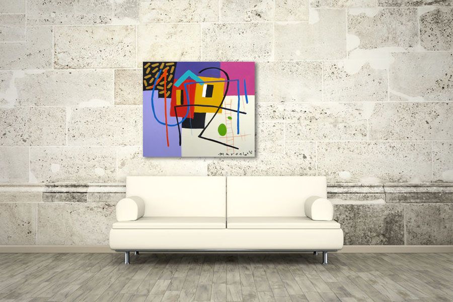 Tableau de MARCELLO CID SAINT JEAN a pour titre  ESPACIOS style abstrait dim : MARCELLO CID SAINT JEANprix: