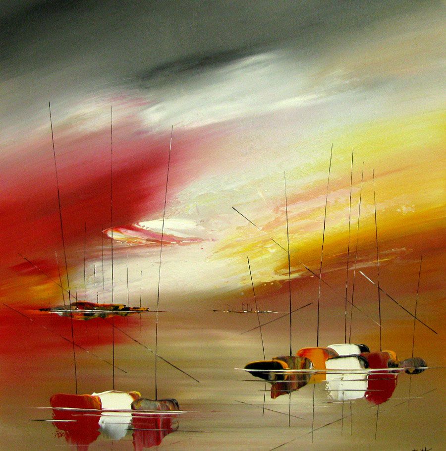 Tableau de F. BOUTET a pour titre  SANS TITRE style figuratif dim : F. BOUTETprix:850
