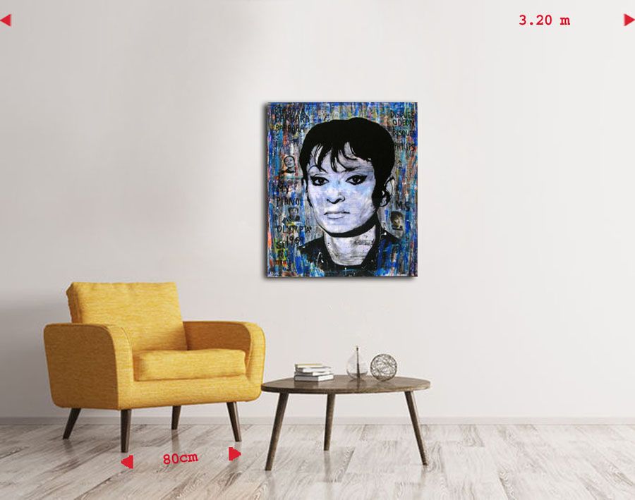 Tableau de THIERRY RASINE a pour titre  BARBARA style street pop art, street art dim : THIERRY RASINEprix:800