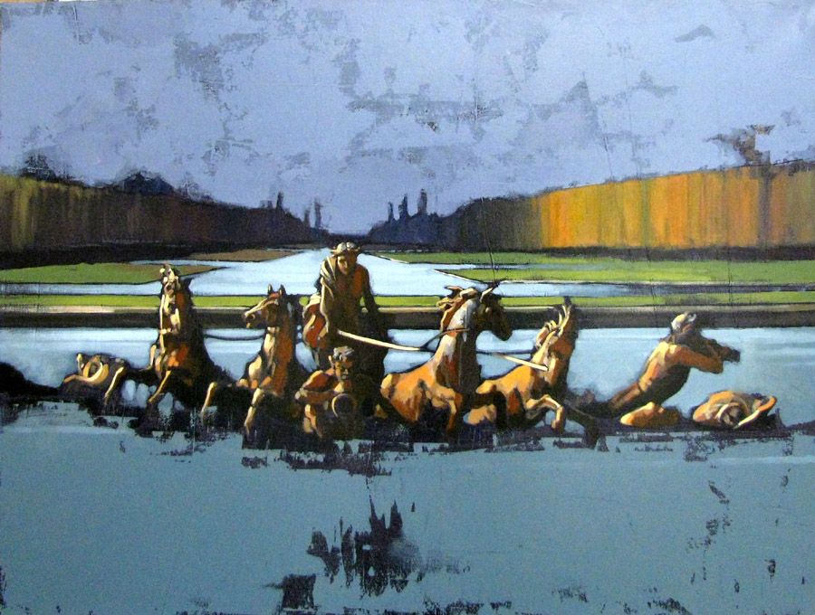 Tableau de MASSEBEUF Olivier a pour titre  WILD HORSES style figuratif dim : MASSEBEUF Olivierprix:1200