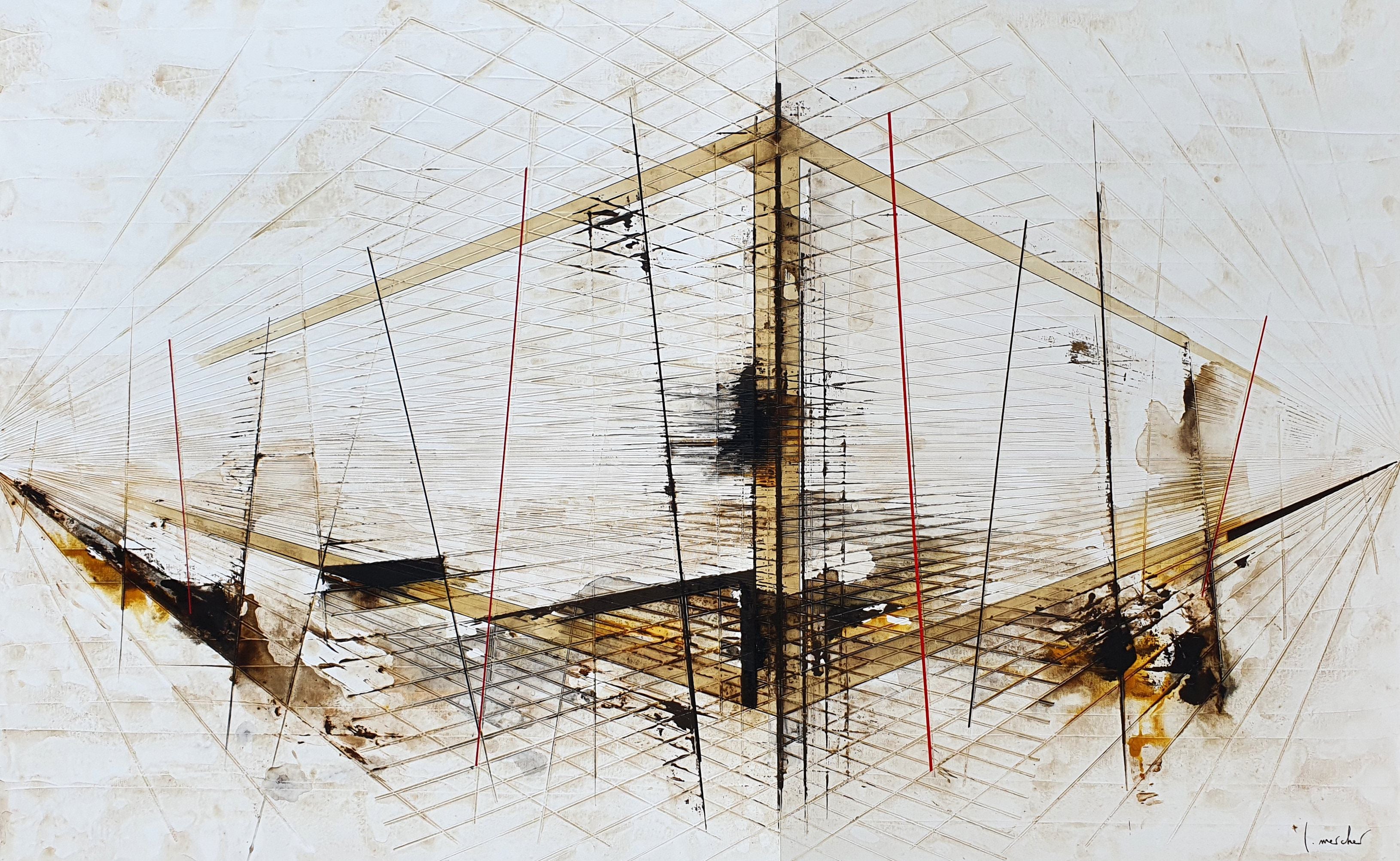 Tableau de LUDOVIC MERCHER a pour titre  OUTLINES style abstrait dim : LUDOVIC MERCHERprix:1200