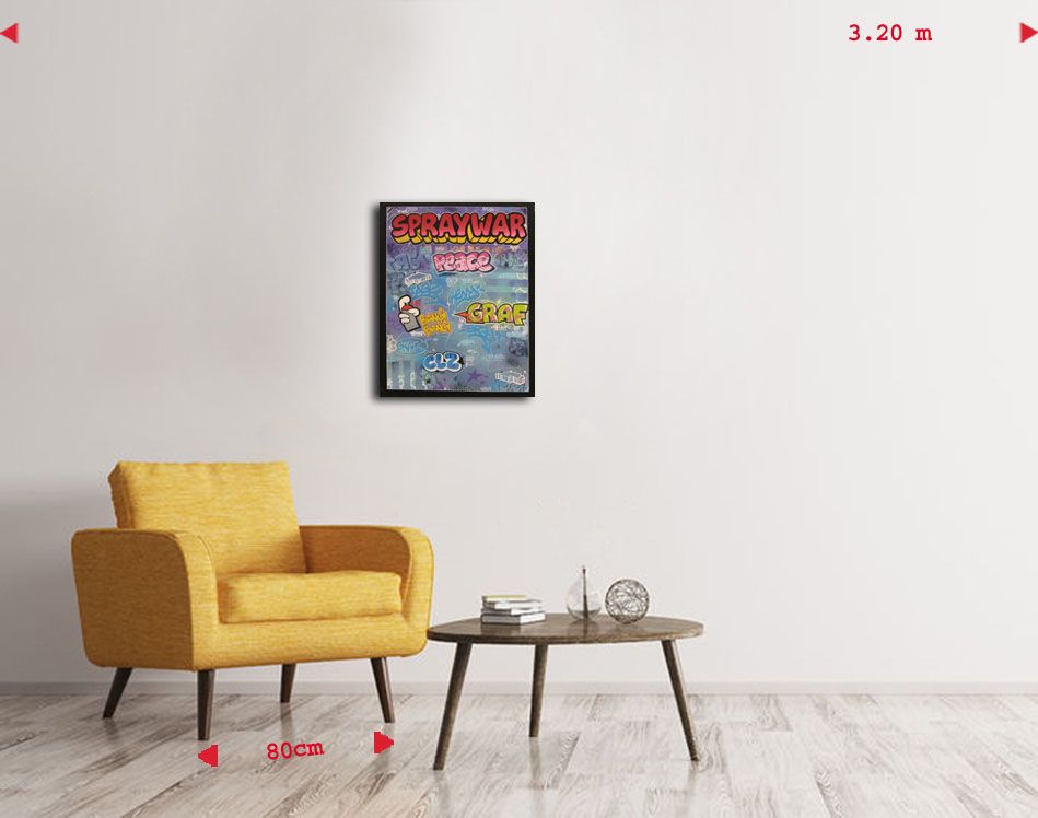 Tableau de KENY a pour titre  SPRAY WAR style graffiti, street art dim : KENYprix:300