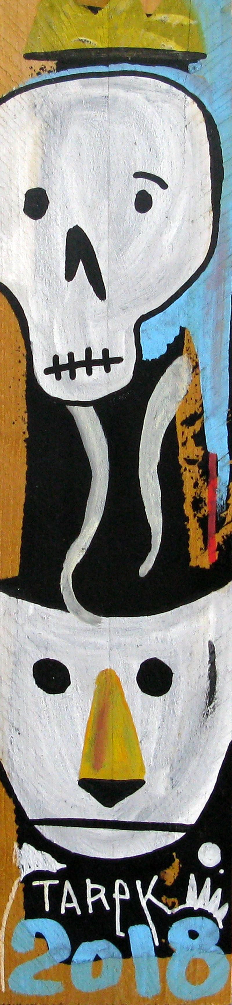 Sculpture de TAREK a pour titre  Bars Totem 1 style graphique dim : TAREKprix:180