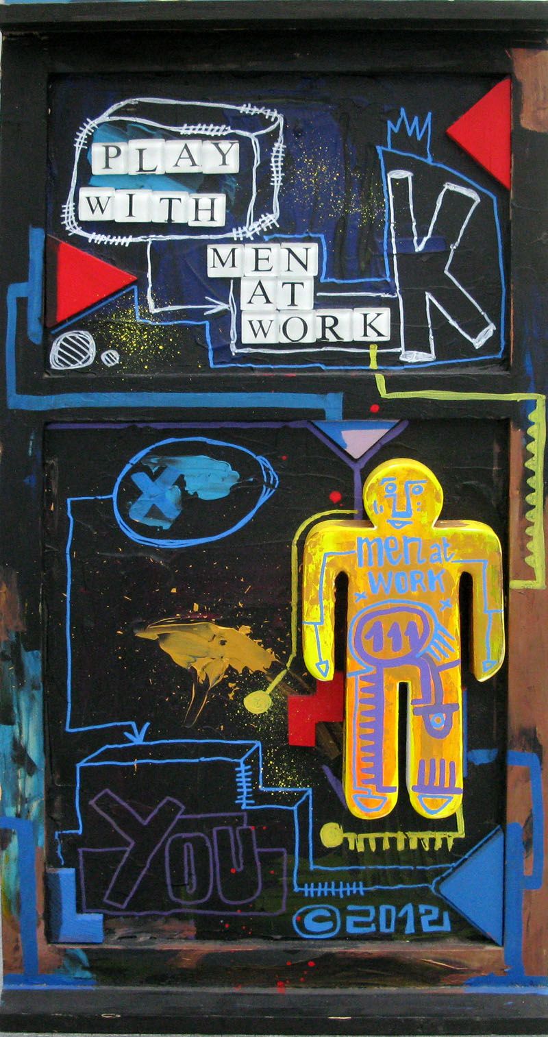 Sculpture de TAREK a pour titre  Men at work 2 style graphique dim : TAREKprix:250