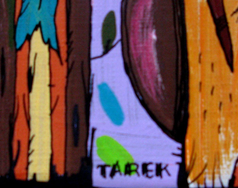 Tableau de TAREK a pour titre  Totem Violet style street art dim : TAREKprix:350
