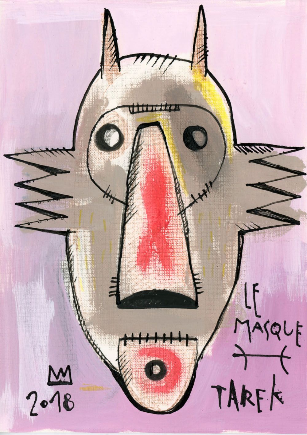 Dessin de TAREK a pour titre  LE MASQUE style graphique dim : TAREKprix:70