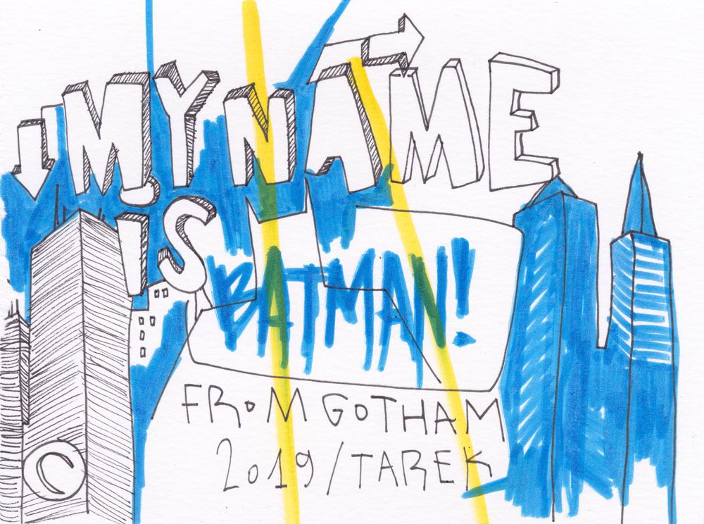 Sculpture de TAREK a pour titre  FROM GOTHAM style street pop art dim : TAREKprix: