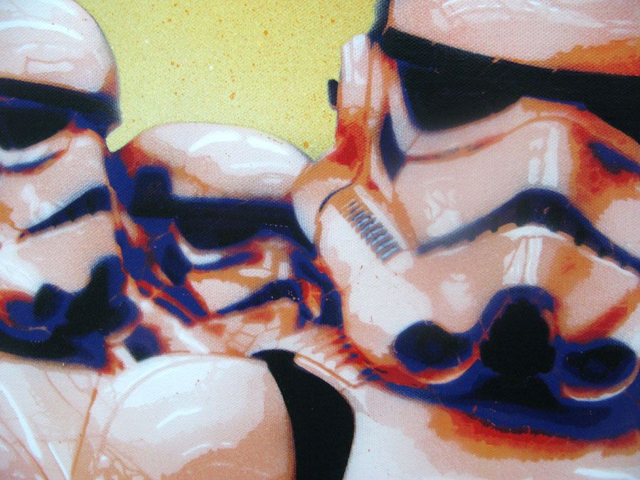 Tableau de MAT ELBE a pour titre  ORANGE STORMTROOPER style street pop art dim : MAT ELBEprix:500