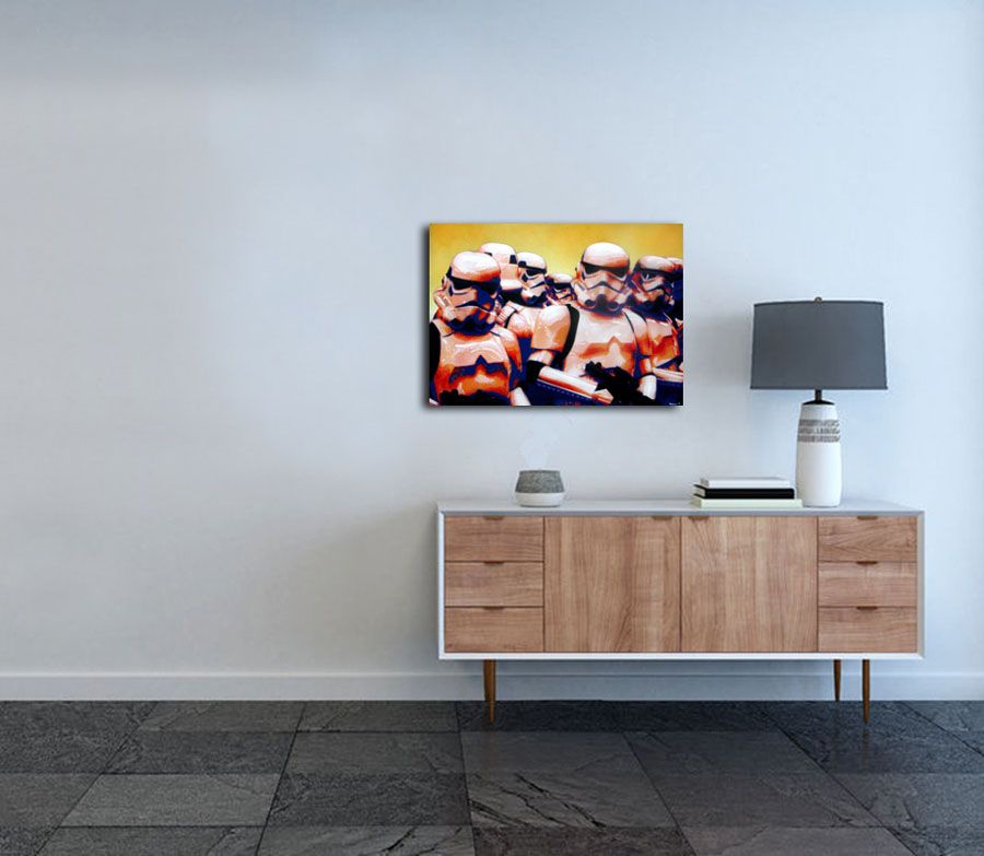 Tableau de MAT ELBE a pour titre  ORANGE STORMTROOPER style street pop art dim : MAT ELBEprix:500