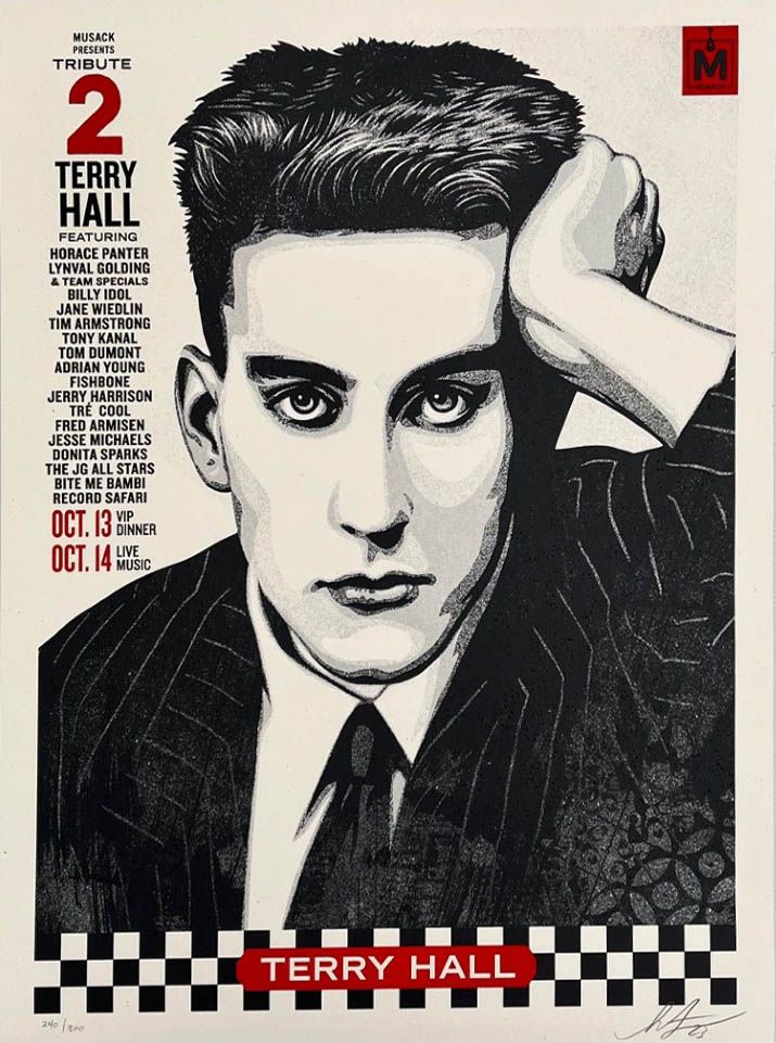 Editions d'art de OBEY : SHEPARD FAIREY  a pour titre  MUSACK Terry Hall Tribute style street art, graphique dim : OBEY : SHEPARD FAIREY prix:350