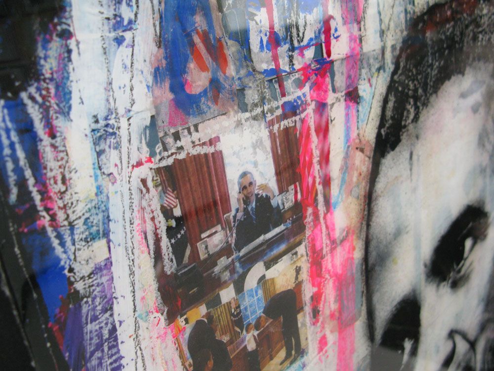 Tableau de THIERRY RASINE a pour titre  BLACK PRESIDENT style street pop art, street art dim : THIERRY RASINEprix:1200