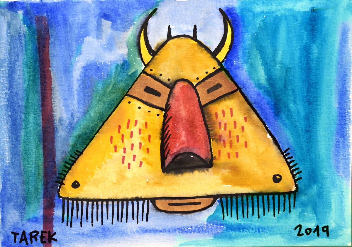 Dessin de TAREK a pour titre  TRIANGLE MASK style graphique dim : TAREKprix:65