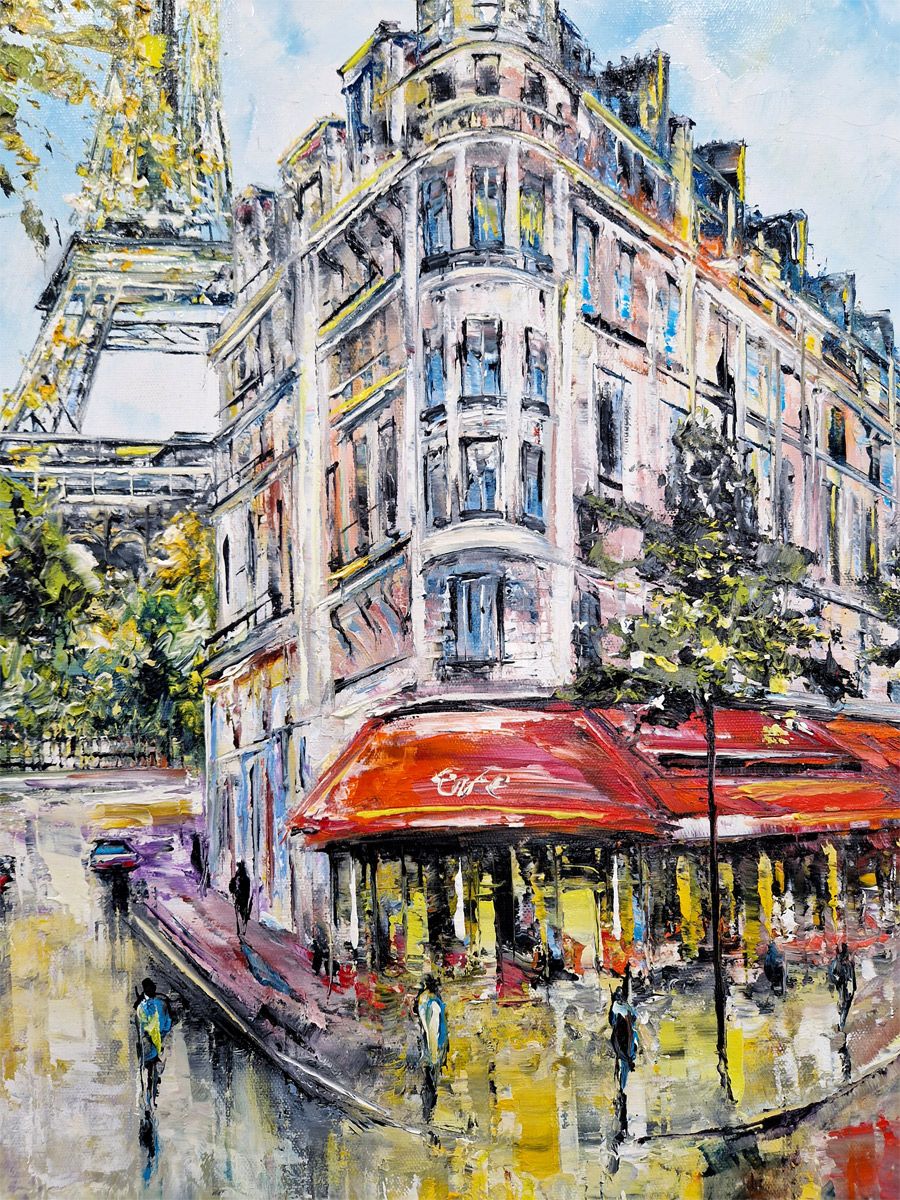 Tableau de PHIL a pour titre  Avenue de Suffren - Paris style figuratif dim : PHILprix:850