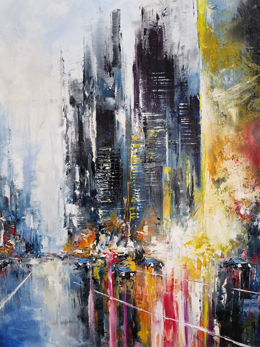 Tableau de PHIL a pour titre  Midnight New York style figuratif dim : PHILprix:850